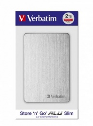 2,5" HDD (merevlemez), 2TB, USB 3.2, alumínium borítás, VERBATIM "Store n Go", ezüst